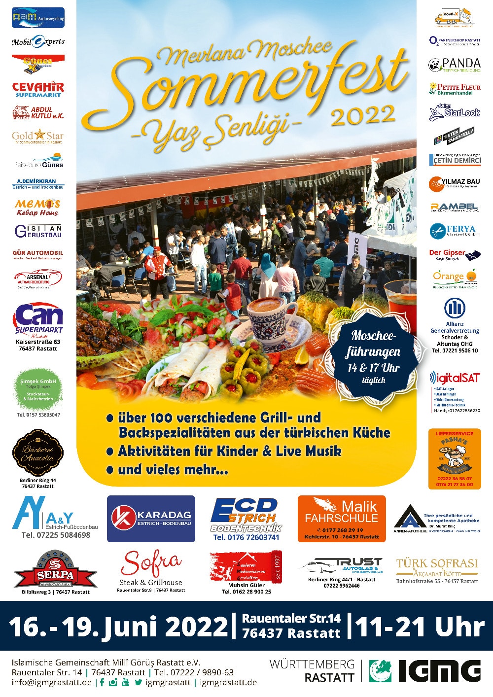 Plakat für das Sommerfest 2022 der IGMG Rastatt